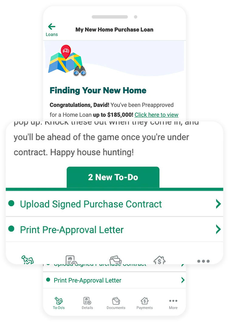 Neighbors Bank mobile mortgate account screen
